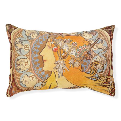 Alfonse Mucha Zodiac Art Nouveau Woman Pet Bed