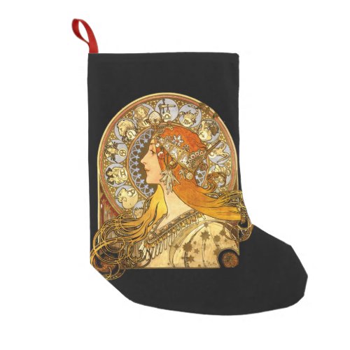 Alfonse Mucha Zodiac Art Nouveau Woman Small Christmas Stocking