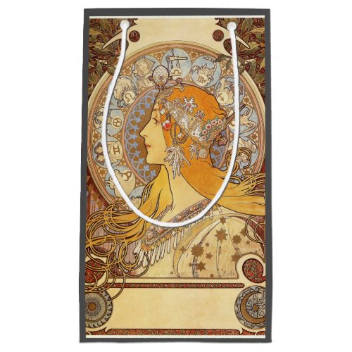 Alfonse Mucha Zodiac Art Nouveau Woman Small Gift Bag