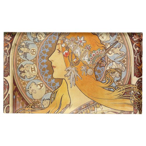 Alfonse Mucha Zodiac Art Nouveau Woman Table Number Holder