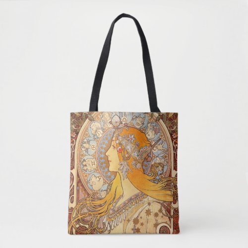 Alfonse Mucha Zodiac Art Nouveau Woman Tote Bag