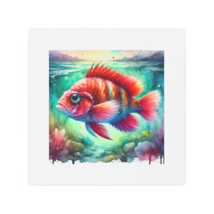 Alfonsino Fish 280824AREF146 - Watercolor Metal Print