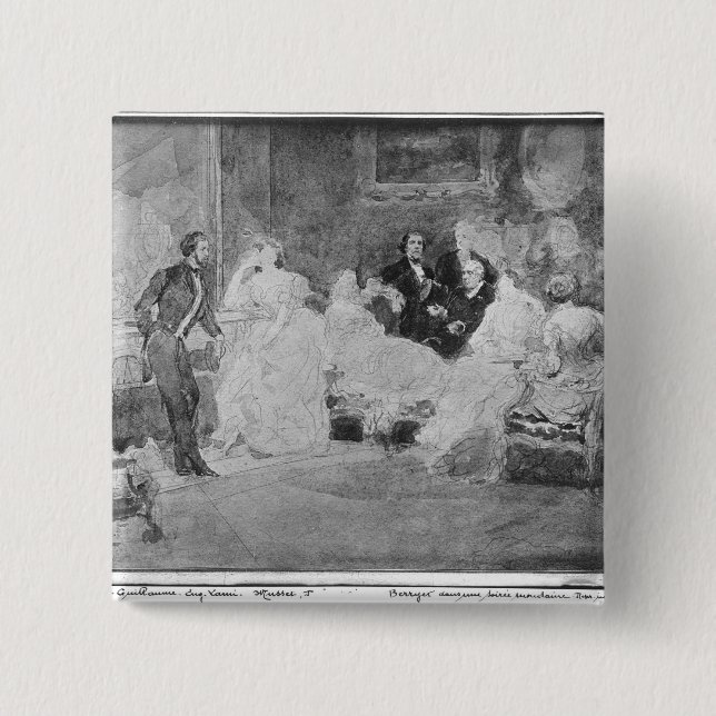 Alfred de Musset  Eugene Delacroix Button (Front)
