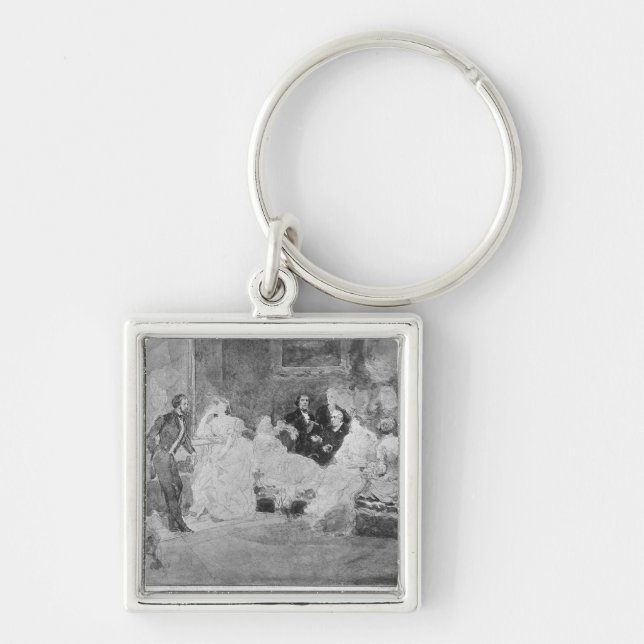 Alfred de Musset  Eugene Delacroix Keychain (Front)