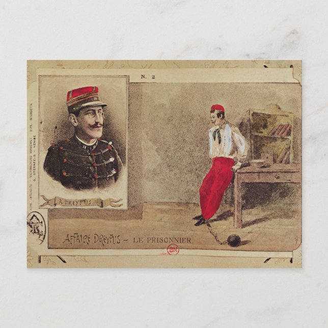 Alfred Dreyfus  as a prisoner, 1894-1906 Postcard (Front)