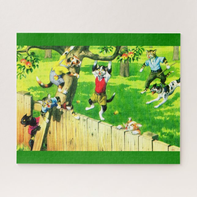 Alfred Mainzer cats climbing an apple tree Jigsaw Puzzle (Horizontal)