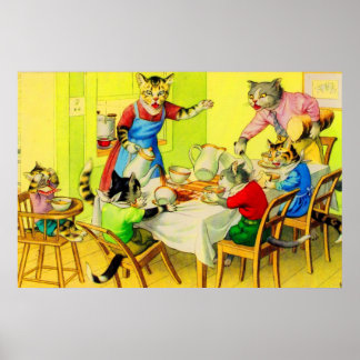 Alfred Mainzer cats Dinner Disaster Poster