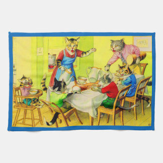 Alfred Mainzer cats Dinner Disaster print Kitchen Towel