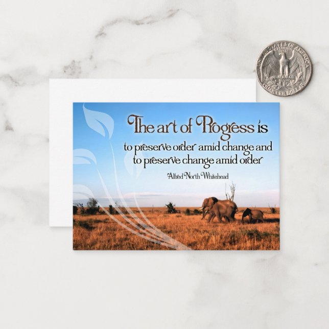 Alfred North Whitehead Inspirational Quote Note Card (Front/Back In Situ)