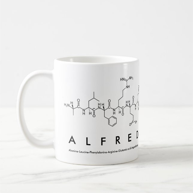 Alfred peptide name mug (Left)