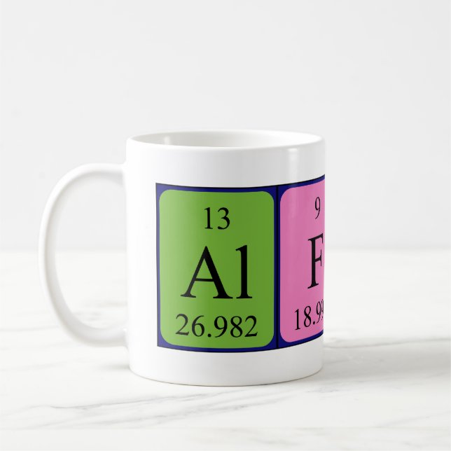 Alfred periodic table name mug (Left)