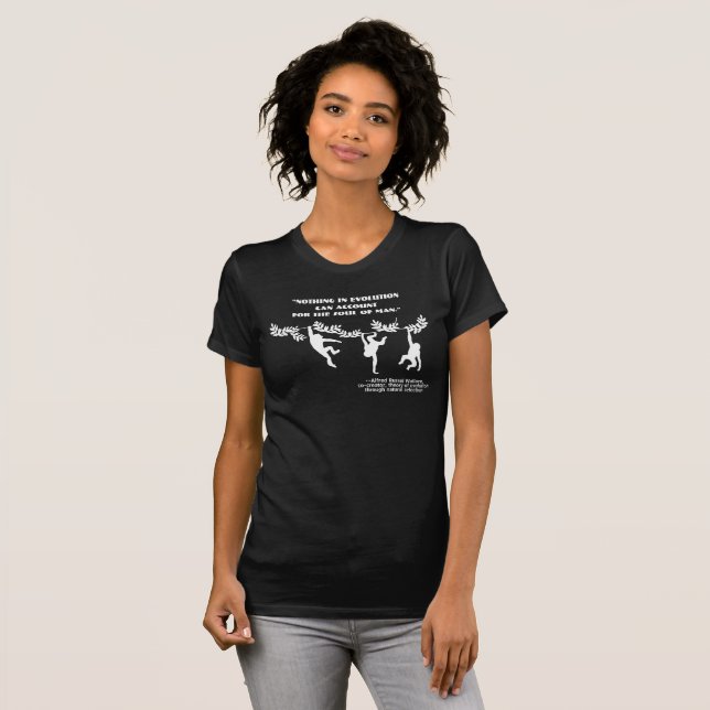 Alfred Russel Wallace Quotation with Monkeys T-Shirt (Front Full)