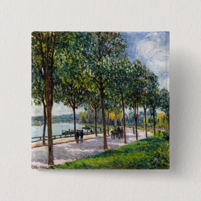 Alfred Sisley - Allee of Chestnut Trees Button (Front)