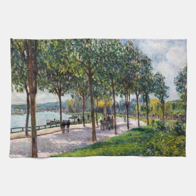 Alfred Sisley - Allee of Chestnut Trees Kitchen Towel (Horizontal)