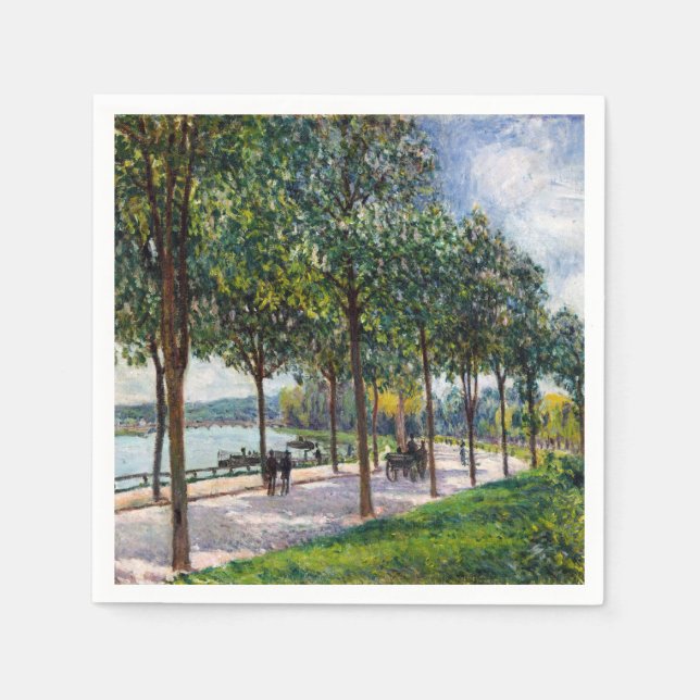 Alfred Sisley - Allee of Chestnut Trees Napkins (Front)
