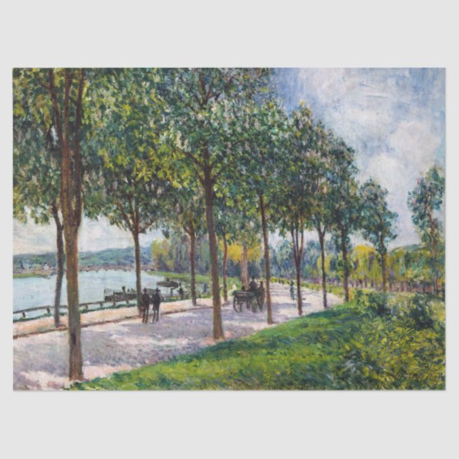 Alfred Sisley - Allee of Chestnut Trees Tissue Paper (Front)