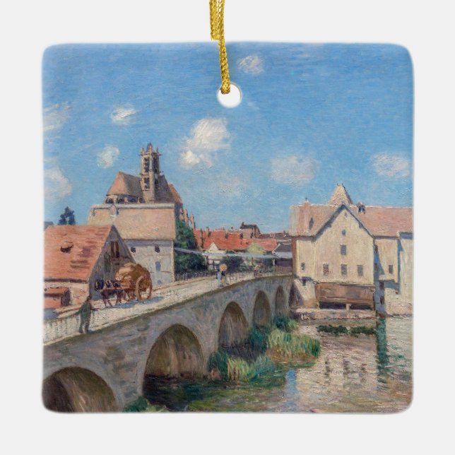 Alfred Sisley artwork - Le Pont de Moret Ceramic Ornament (Front)