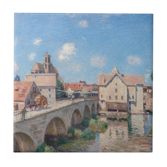 Alfred Sisley artwork - Le Pont de Moret Ceramic Tile (Front)