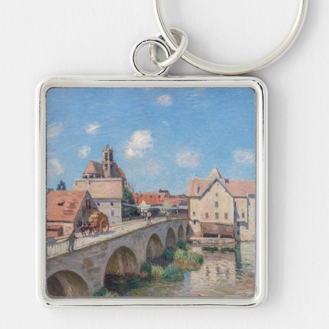 Alfred Sisley artwork - Le Pont de Moret Keychain (Front)
