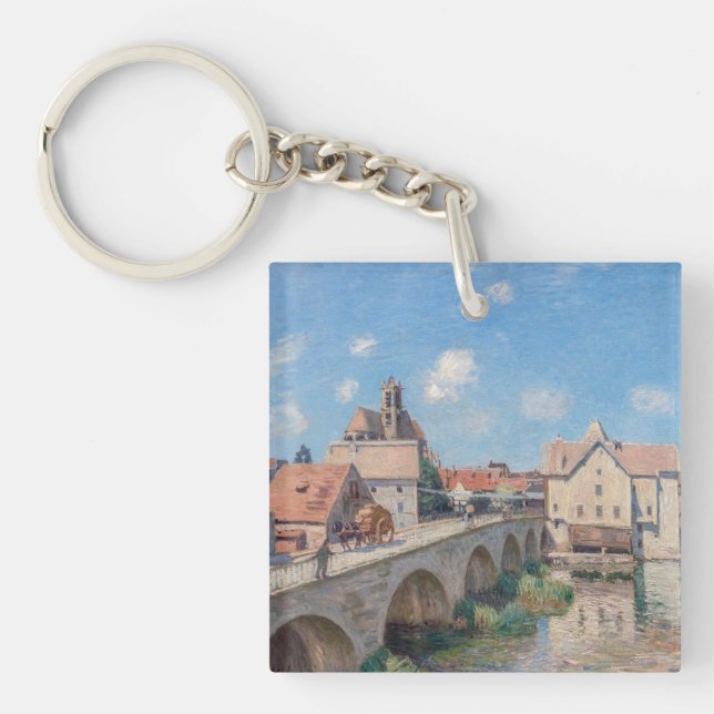 Alfred Sisley artwork - Le Pont de Moret Keychain (Front)
