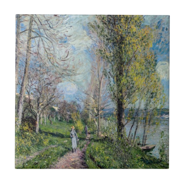 Alfred Sisley - Banks of the Seine at By Ceramic Tile (Front)