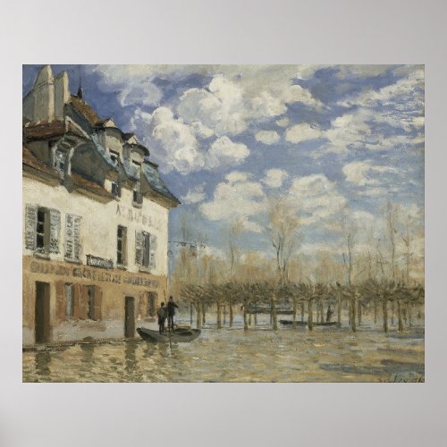 Alfred Sisley Boat in the Flood at Port Marly  Poster