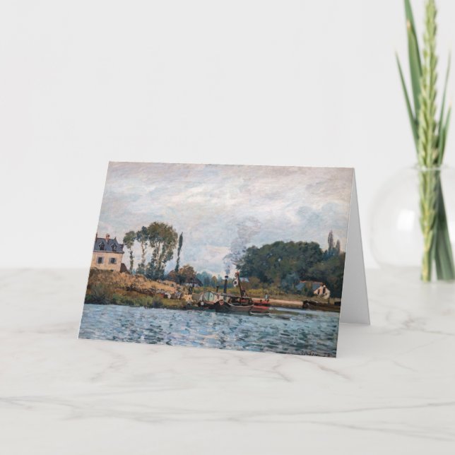 Alfred Sisley - Boats at the Lock at Bougival Card (Front)