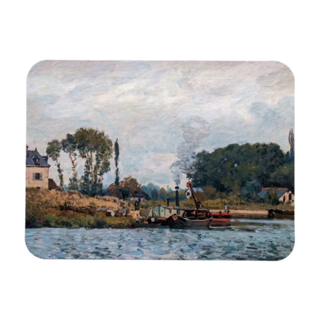 Alfred Sisley - Boats at the Lock at Bougival Magnet (Horizontal)