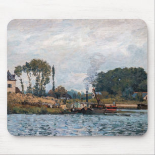 Alfred Sisley - Boats at the Lock at Bougival Mouse Pad