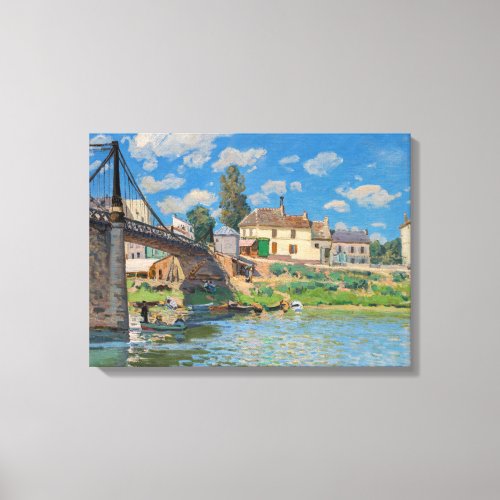 Alfred Sisley _ Bridge at Villeneuve_la_Garenne Canvas Print