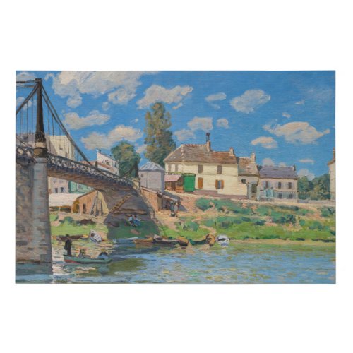 Alfred Sisley _ Bridge at Villeneuve_la_Garenne Faux Canvas Print