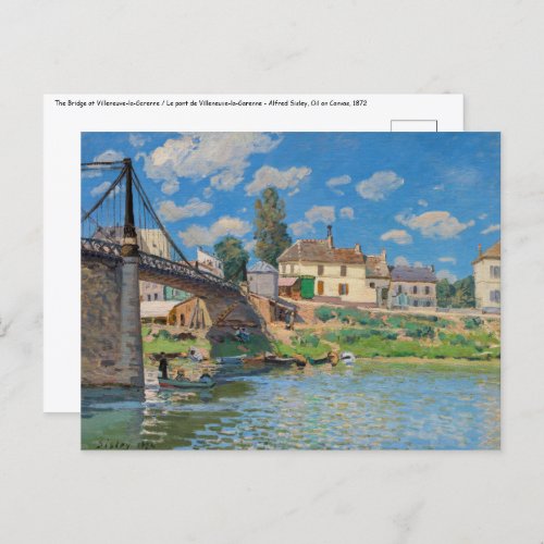 Alfred Sisley _ Bridge at Villeneuve_la_Garenne Postcard