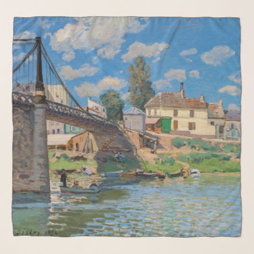 Alfred Sisley _ Bridge at Villeneuve_la_Garenne Scarf