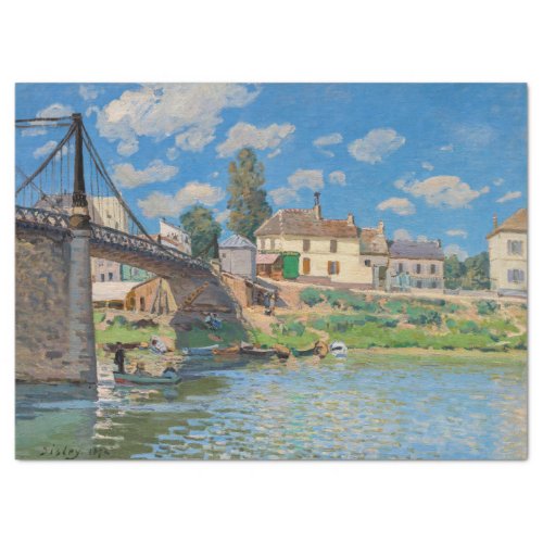 Alfred Sisley _ Bridge at Villeneuve_la_Garenne Tissue Paper