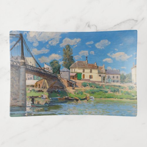 Alfred Sisley _ Bridge at Villeneuve_la_Garenne Trinket Tray