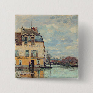 Alfred Sisley - Flood at Port-Marly 1872 Button