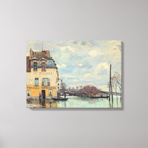 Alfred Sisley _ Flood at Port_Marly 1872 Canvas Print