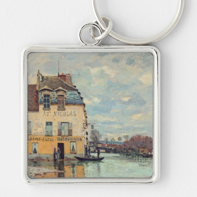 Alfred Sisley - Flood at Port-Marly 1872 Keychain (Front)