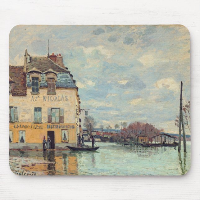 Alfred Sisley - Flood at Port-Marly 1872 Mouse Pad (Front)