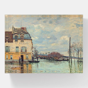 Alfred Sisley - Flood at Port-Marly 1872 Paperweight