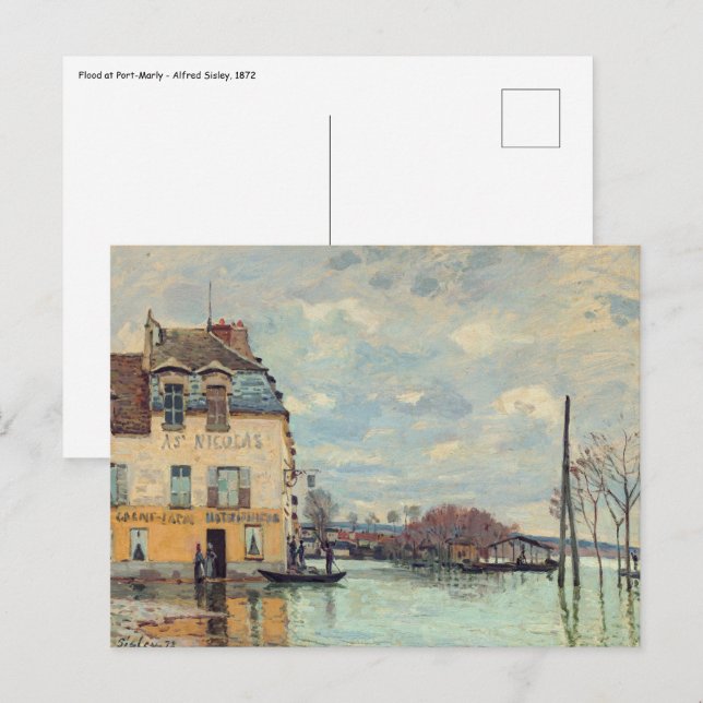 Alfred Sisley - Flood at Port-Marly 1872 Postcard (Front/Back)