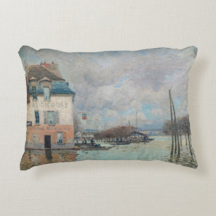 Alfred Sisley - Flood at Port-Marly 1876 Accent Pillow