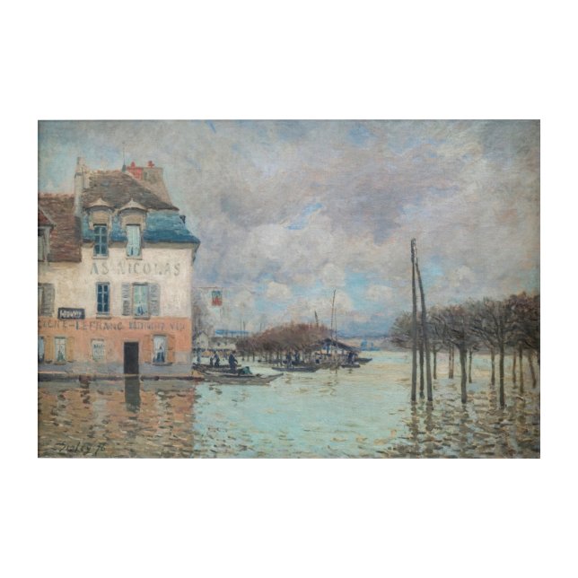 Alfred Sisley - Flood at Port-Marly 1876 Acrylic Print (Front)