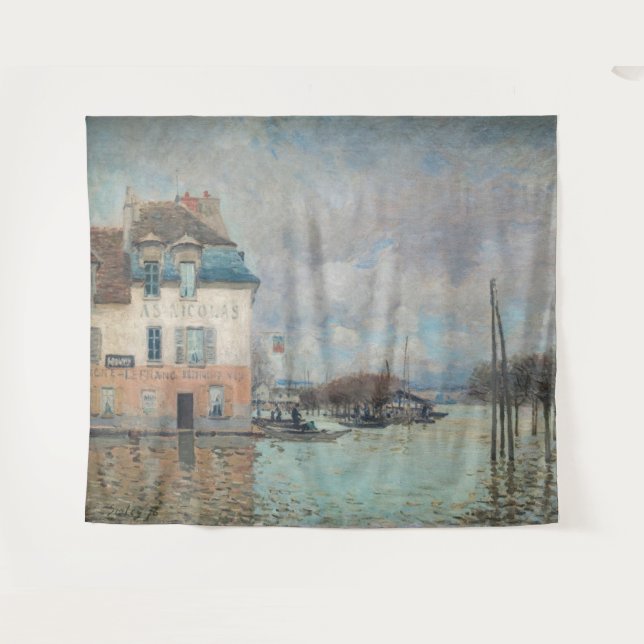 Alfred Sisley - Flood at Port-Marly 1876 Tapestry (Front (Horizontal))