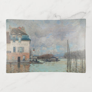 Alfred Sisley - Flood at Port-Marly 1876 Trinket Tray