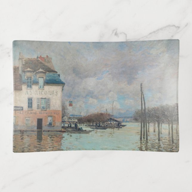 Alfred Sisley - Flood at Port-Marly 1876 Trinket Tray (Front)