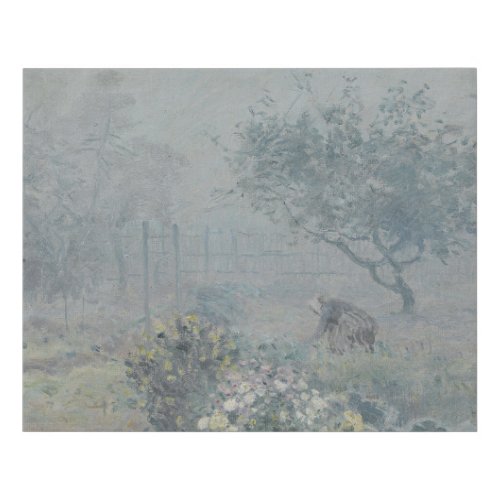 Alfred Sisley _ Fog Voisins Faux Canvas Print
