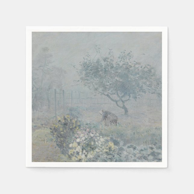 Alfred Sisley - Fog, Voisins Napkins (Front)