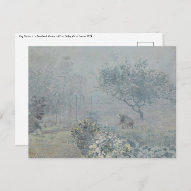 Alfred Sisley - Fog, Voisins Postcard (Front/Back)