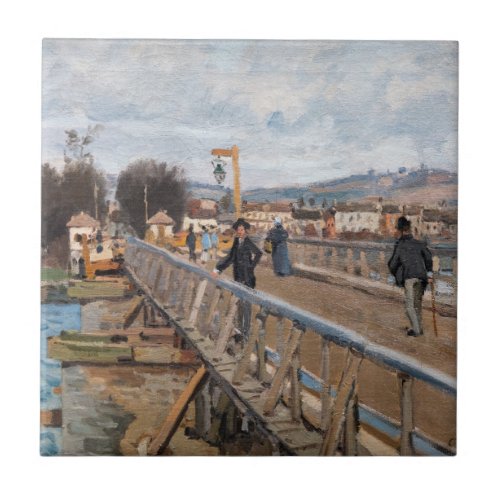 Alfred Sisley _ Footbridge at Argenteuil Ceramic Tile